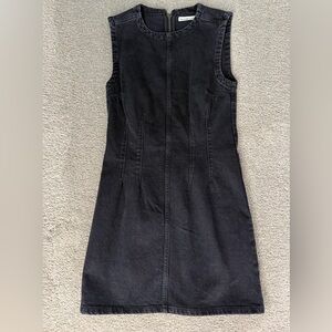 Abercrombie & Fitch Sleeveless Black Denim Mini Dress
